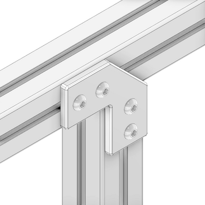 41-154-0 MODULAR SOLUTIONS ALUMINUM CONNECTING PLATE<br>135MM X 135MM FLAT CORNER